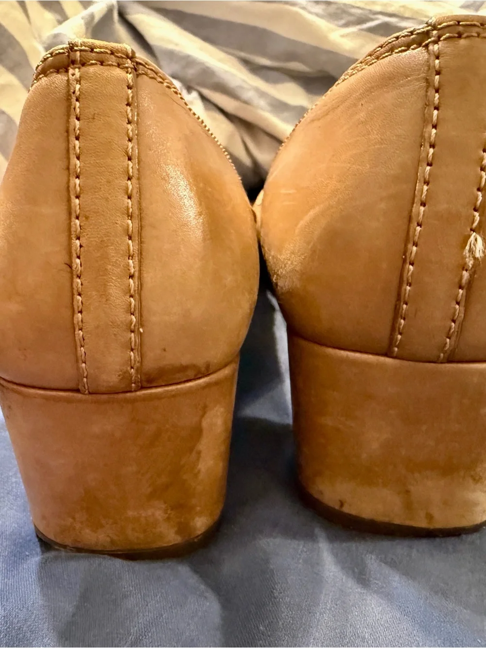 Tory Burch Classic Tan Block Heel Pumps - Women's Leather Size 8M